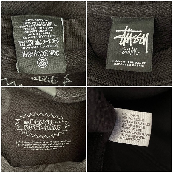 Vintage Stussy MTV Beavis & Butt-Head  Highland High Sweatshirt Small - Picture 12 of 12